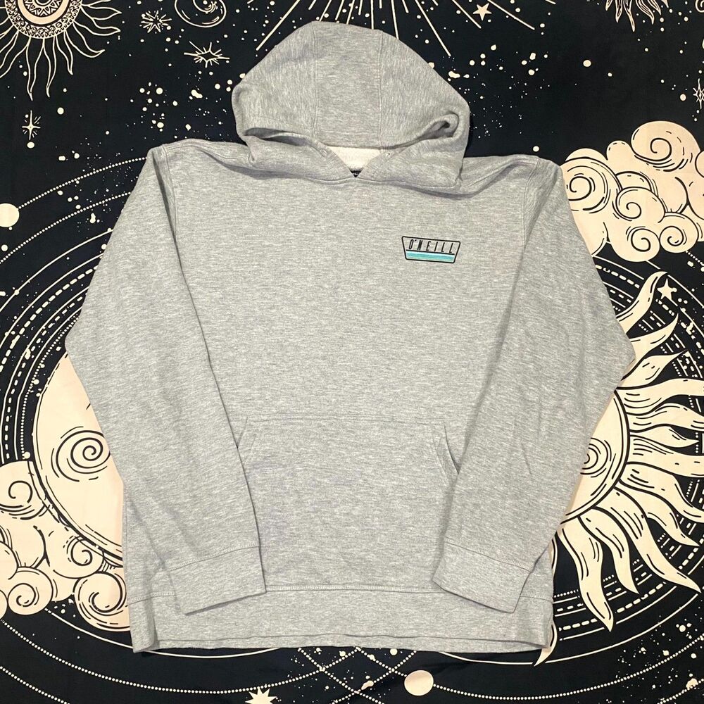 O'Neill Hoodie Men's XL Gray Fleece Lined Logo Graphic Sweatshirt Gym Workout